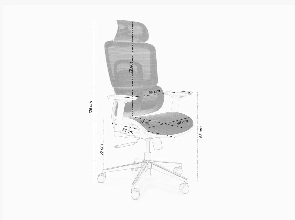 REVOTICA WINNIPEG A8616-Q FEHÉR MESH ERGONÓMIKUS IRODASZÉK